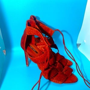Zara Burnt Orange Suede Heels